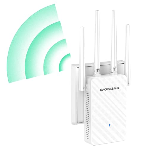 WONLINK Repetidor WiFi, amplificador de sinal WiFi de 1200 Mbps de banda dupla 2,4 G/5G com 4 antena - 3 modos (repetidor/roteador/ap), porta Ethernet, WPS/MU-MIMO, luz indicadora, interior, em Tomada