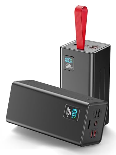 Bateria externa de 90000 mAh, Power Bank PD 30 W & QC 3.0 carregamento rápido com ecrã digital, carregador portátil de grande capacidade 5 saídas e 2 entradas, bateria externa para iPhone