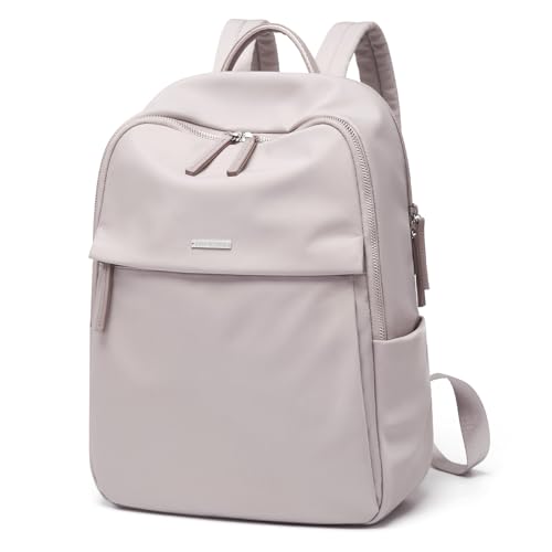 GOLF SUPAGS Mochila para computador portátil para mulher, bolsa para computador, trabalho, viagens, mochila universitária, bolsa, adapta-se a portáteis de 14/15,6 polegadas, Cinzento rosa