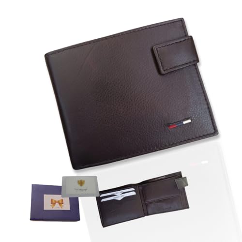 Lola Sale Carteira de pele para homem com porta-moedas | porta-cartões de couro | carteira de grande capacidade 9 ranhuras, 2 compartimentos para notas e carteira com cartão RFID incluído., 9238, Cor.