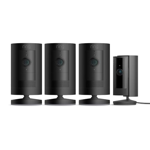 Ring Cámara exterior con batería Pack de 2 (Stick Up Cam) + Cámara interior (Indoor Camera 2.ª gen.) | Cámaras de vigilancia wifi con vídeo HD, comunicación bidireccional | 30 días gratis de Ring Home