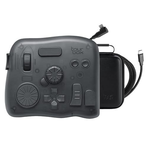 TourBox Elite Controlador de edição de vídeo e fotografia, teclado personalizado de atalhos Bluetooth, consola de computador criativo para Photoshop Lightroom Premiere, tablet gráfico Windows Mac PC