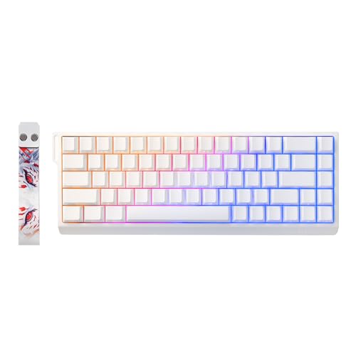 YUNZII x MADLIONS MAD68 HE ativa rapidamente o teclado de jogo mecânico magnético de cabo 60% interruptor de efeito hall de acionamento ajustável, tampa de chave PBT RGB plug (branco)