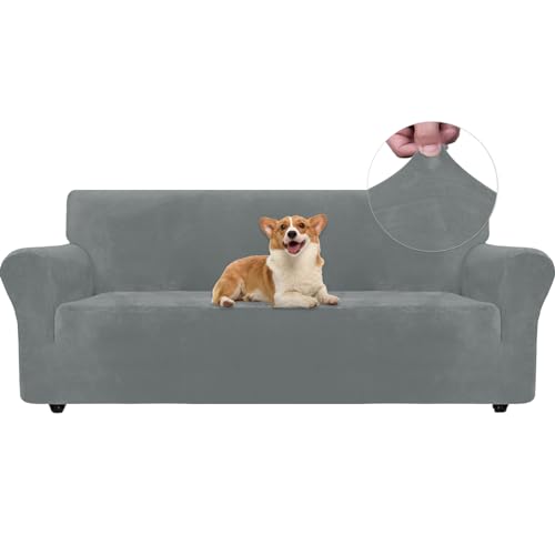 Ystyle Capa para sofá de 3 lugares, capas para sofá de veludo, capas ajustáveis para sofá, cobertura elástica, protetor sofá gatos riscos e cães animais de estimação, capa para sofá com apoios de