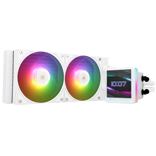 Thermalright Grand Vision 240 ARGB Ventoinha para CPU AIO, PC 240, ecrã LCD IPS com resolução de 480 x 480 e 3,4 polegadas, para AM5, Intel LGA1700/1851, bomba de alto desempenho