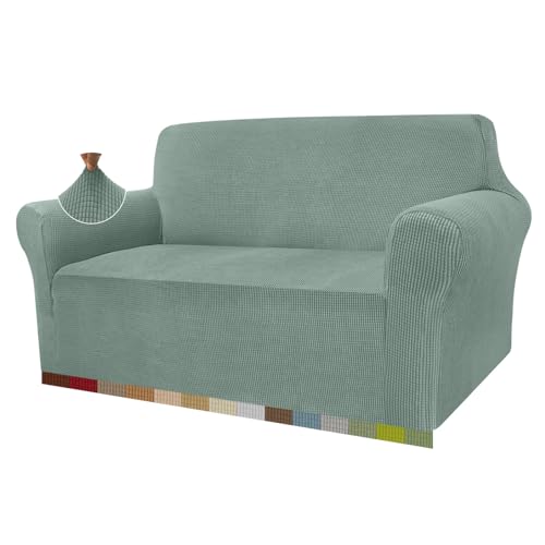 Granbest Capa de sofá de alta elasticidade, moderna, de tecido jacquard elástico, para sala de estar, proteção para casas com cães e animais de estimação, 2 lugares, verde abacate