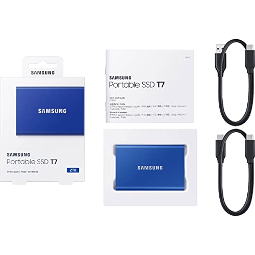Samsung T7 Portátil SSD unidade de estado sólido índigo-blue 2 TB