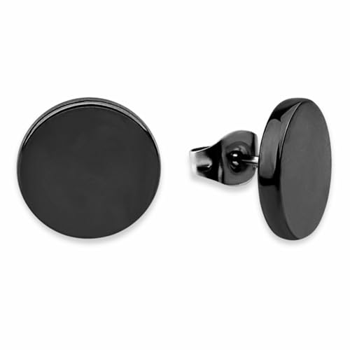 Good.Designs Brincos para senhoras I brincos de círculo redondo com plaqueta plana I tampa para brincos de mulher (1 cm de diâmetro)