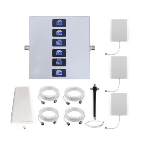 KKBSTR Amplificador 5G amplificador de sinal móvel 6 bandas, melhorar o seu sinal 2G/3G/4G/5G, três antenas interiores