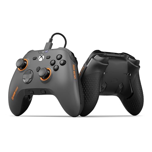 SCUF VALOR PRO Comando Xbox Performance com cabo, palhetas traseiras personalizáveis, gatilhos instantâneos, alavancas de efeito Hall, controlos de áudio, Xbox Series X, S, Xbox One, Windows PC