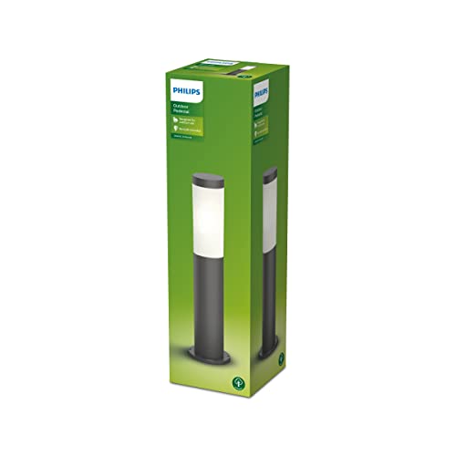Candeeiro LED de pedestal Philips Utrecht para exteriores, antracite, 60 W, classe de proteção IP44, lâmpada substituível, antracite