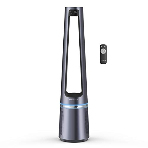 Rowenta Purificador de ar e ventilador 2 em 1, 12 velocidades, oscilação, filtro partículas finas até 99,95%, silencioso, controlo remoto, prata, Eclipse, QU5030