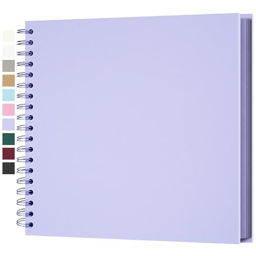 Yopih Álbum de fotos Scrapbooking DIY 25,5 x 25,5 cm papel Kraft rígido com 50 folhas, livro de recordações fotográficas, roxo