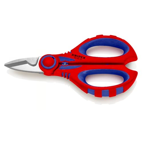 Knipex Tesouras para eletricistas com capas multicomponentes, reforçadas com fibras de vidro, 160 mm 95 05, 10 SB