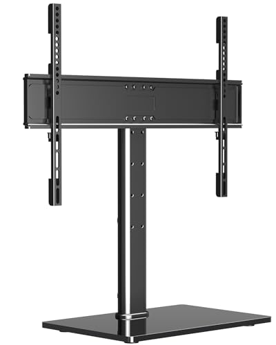 Suptek Suporte para TV de pé para ecrãs de LED/LCD/curva/plano de 37 - 75 polegadas, suporte para televisão, mesa giratória e altura ajustável até 45 kg, MAX VESA 600 x 400 mm (TS203)