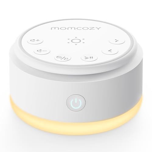 Momcozy Máquina de som para bebé - 20 sons relaxantes e luz tátil ruído branco portátil para crianças e adultos, temporizador de dormir e memória, companheiro de viagem ideal | Shower Gift (amarelo)