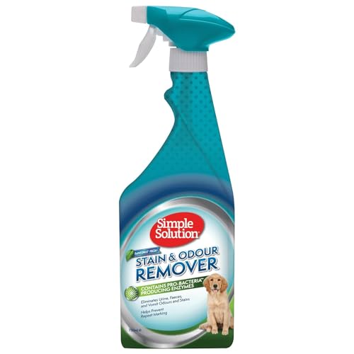 Simple Solution Removedor de manchas e odores de animais de estimação, limpador enzimático com poder de limpeza pró-bactérias, Rainforest Fresh 750 ml