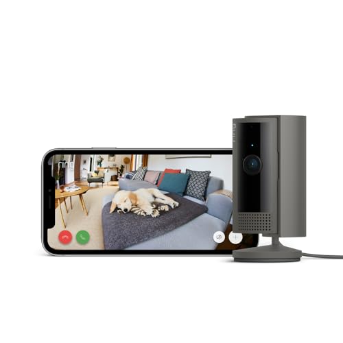 Ring Cámara interior (Indoor Camera 2.ª gen.) | Cámara de vigilancia wifi con enchufe para mascotas | Vídeo 1080p HD, comunicación bidireccional, cubierta de privacidad | Ring Protect 30 días gratis