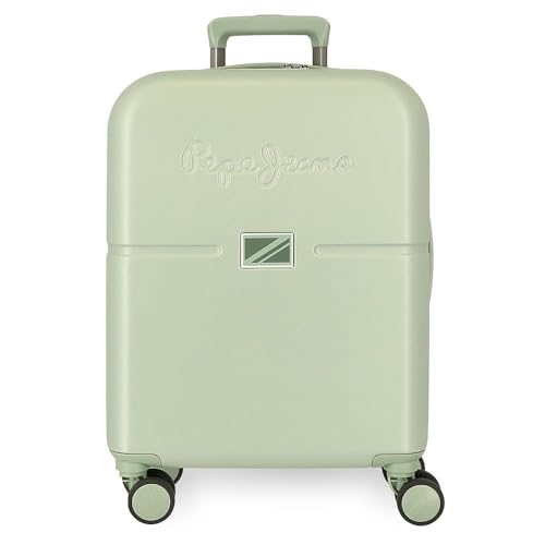 Pepe Jeans Accent Valise cabine, Deux compartiments, em polypropylène resistant et léger, 4 roulettes pivotantes, serrure à Combinaison latérale, par Joumma Bags, Verde claro, 40 x 55 x 20 cm, Valise
