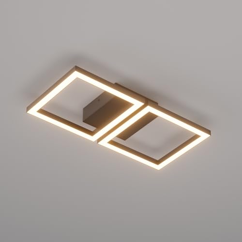 Klighten Plafão LED teto LED 28 W 2000 lúmen, luz de teto moderna, candeeiro de teto alumínio para quarto corredor, cozinha sala de estar, 41 x 20 cm, branco quente 3000 K, preto