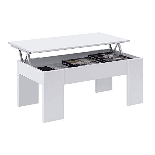 Habitdesign 001640A - Mesa de centro elevável, sala de jantar, medidas 43 x 1,02 x 50 cm