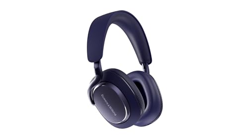 Bowers & Wilkins Px7 S3 Auriculares Over-Ear Bluetooth, cancelamento de ruído, som Hi-Res, aptX Lossless, reprodução 30h, 8 microfones, carregamento rápido - azul índigo