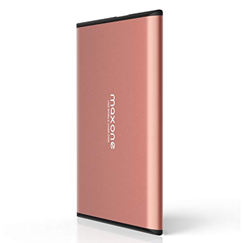 Disco rígido externo portátil 160 GB, 2,5" USB 3.0 ultra fino design metálico HDD para Mac, PC, portátil, computador, Smart TV, Chromebook - Rose Pink