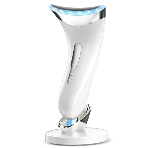 Massajador facial elétrico cara massagem: Anti-rugas e beleza com aquecimento de 45 °C aparelhos faciais redutor de tampo para mulher - máquina de beleza LED EMS Lifting para linhas de pescoço