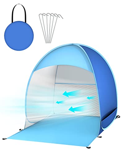 Tenda de campismo de praia dobrável para bebé, leve, grande, para 3-4 pessoas, impermeável, para bebés, adultos, cães, abrigos solares dobráveis para jardim