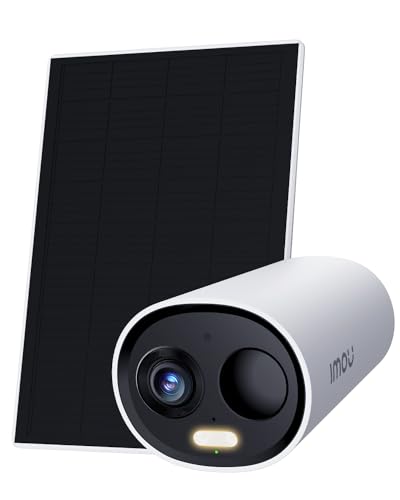 Imou 2K Câmara de vigilância solar exterior com bateria, câmara exterior sem cabo, visão noturna colorida, deteção humana, áudio bidirecional, suporta cartão SD 256G, IP66, Cell 3C + painel solar