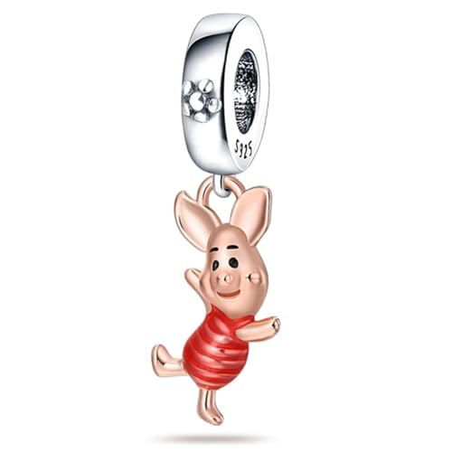 GHMIOU Charm - Missangas de prata de lei 925 com contas de desenhos animados de prata de lei 925, prata esterlina