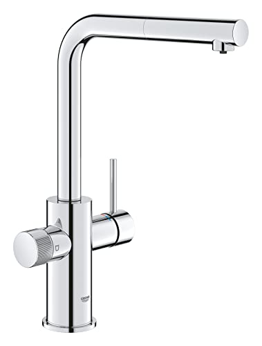 GROHE Minta, torneira de cozinha (cano alto removível, forma em L, compatível com kits filtragem azul (separadamente), menor consumo de água), crómio, 30601000