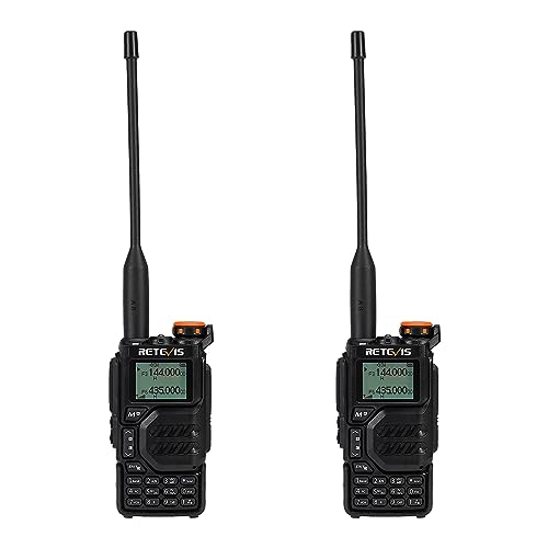 Retevis RA79 Ham Rádios, rádio de banda dupla com microfone sensível, receção de banda ar, captura de canal, rádio de 2 vias para caça, viagens, walkie talkie longo alcance (2 peças)