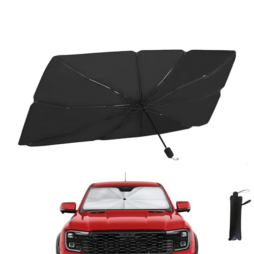 EHIOG Guarda-sol carro dianteiro, guarda-sol dobrável bloqueio de raios UV, guarda-chuva de carro, para a maioria dos veículos, 140 x 80 cm