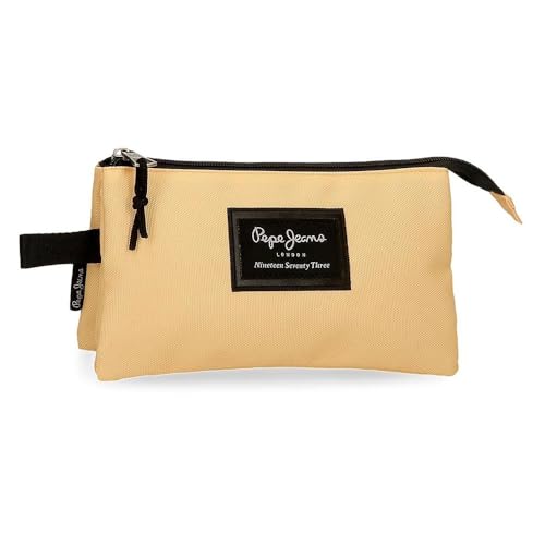 Pepe Jeans Aris Estojo triplo 22 x 12 x 5 cm fabricado em poliéster, tamanho para mochila e carteira, de Joumma Bags, Pastel, Estojo triplo