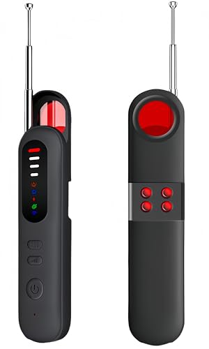 Diseleri Detector de micro-espiões, detetor de câmaras ocultas, anti-espião, GPS Tracker, detetor de percevejos e micro-espiões RF sem fios com sensibilidade adaptável para casa, escritório, hotel