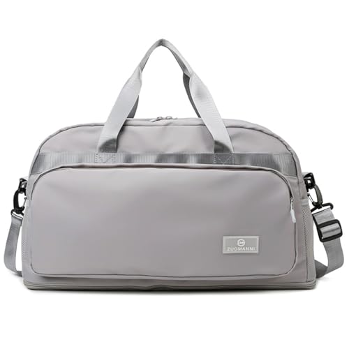 Vllcsla Saco desportivo mulher com bolso húmido, saco de ginásio grande, expansível 37,7 l a 50,7 l, saco de viagem saco de ginásio com manga, saco de desporto ginásio com compartimento sapatos,