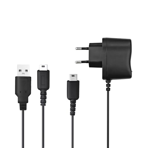 Xahpower Carregador Set para Nintendo DS Lite, cabo de carregamento USB e carregador compatível com DS Lite/NDSL (não para DS) consola de jogos (preto)