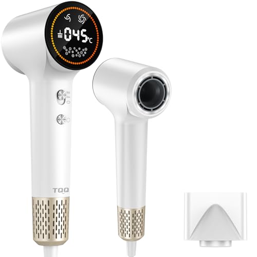 TQQ Secador de cabelo profissional, 400 milhões de Plasma Ionico, motor sem escovas de 110 000 rpm, secador de cabelo de 57 dB, baixo nível de ruído para casa, viagens