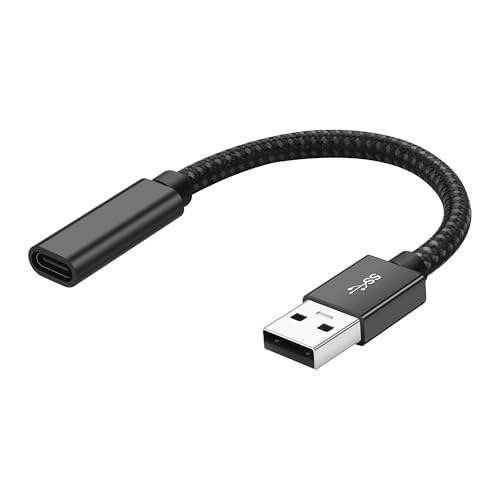 PNGKNYOCN Adaptador USB C para USB 3.2, 10 Gbps, USB 3.2 macho para USB C feminino, carregador curto, suporte de carregamento rápido de 3 A, para computador, telefone, transferência de dados (15 cm)