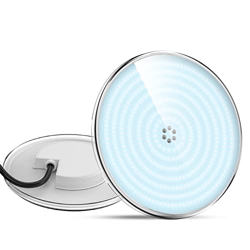 LyLmLe Foco LED piscina enchimento de resina, 35 W PAR56 lâmpada (equivalente 300 W lâmpada de halogéneo), iluminação LED piscina embalável, 3500 lm, ângulo de 140 °, IP68 impermeável, 12 V AC/DC,