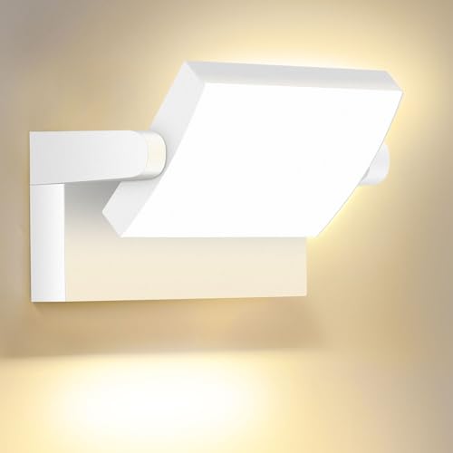 GXXG 40 W LED apliques parede exterior interior 350 ° rotação branco candeeiro de parede 4000 focos LED exterior branco quente 3000 K impermeável IP65