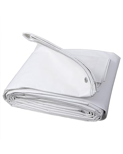 WOLTU Lona impermeável, lona de proteção duradoura, com ilhós para móveis, jardim, piscina, carro, 280 g/m², cinzento e preto # 351-280 g