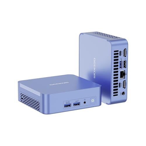 GEEKOM AX8 Pro Ai Mini PC, AMD Ryzen R7-8745HS (8C/16T, até 4,9 GHz), 32 GB DDR5 5600 Mhz RAM, 512 GB PCIe Gen 4 SSD, Windows 11 Pro, AMD Radeon 780 M, WiFi 6E, BT. 19 (G) AN 2,5 G.