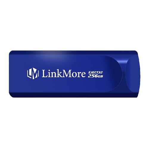 LinkMore EJECT32 - Unidade flash USB 3.2 Gen2 de 256 GB, velocidade de leitura de até 100 MB/s, unidade de polegar de design retrátil