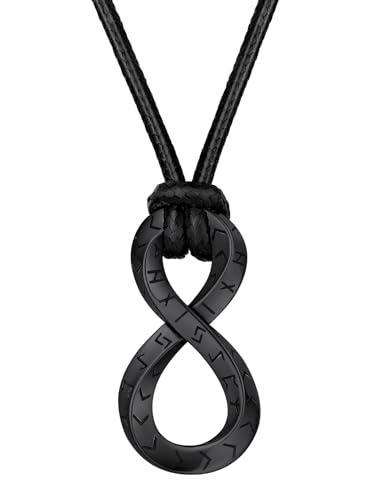 FaithHeart Colar de viking runas de aço inoxidável 316L homem mulher letras tapetes rúnicos jóias espiritual nórdico de talismã de família casais