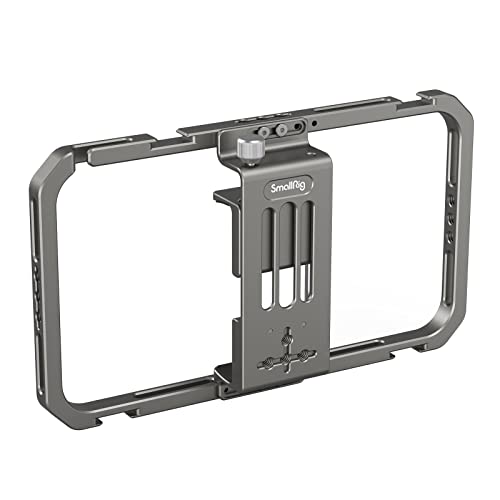 SMALLRIG Smartphone universal Video Rig para iPhone 16/15/14/13 Seires Samsung, Filmmaking Vlogging Rig liga de alumínio telefone vídeo Cage Grip com Cold Shoe para Videomaker Videographer - 2791B