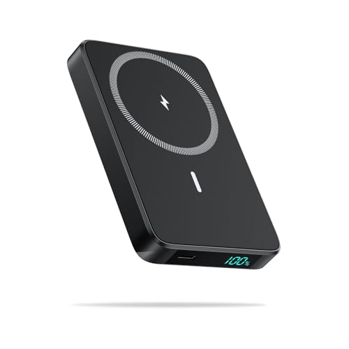 HETP Power Bank Magnético, 10800 mAh bateria externa sem fios, PD 20 W USB-C entrada/saída carregamento rápido carregador portátil com ecrã LED compatível com Magsafe iPhone 16/15/14/13/12 Série