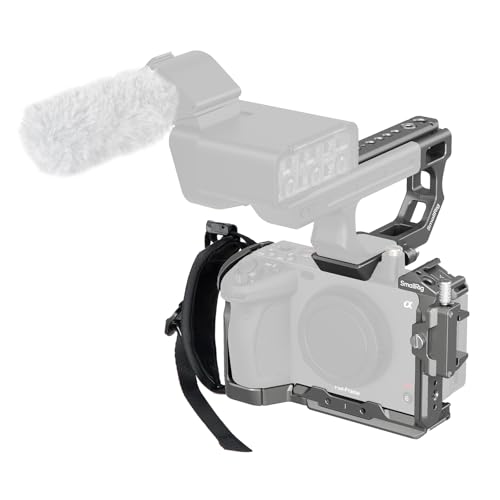 SMALLRIG FX3 / FX30 HawkLock Kit de gaiola de câmara de libertação rápida para Sony com extensão de cabo XLR, correia de pulso e braçadeira de cabo para HDMI, sapato frio QR, para Arca - 4771