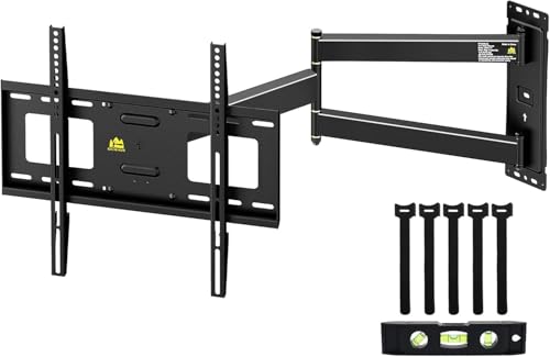 FORGING Mount Suporte de parede com braço articulado externo de 840 mm para ecrãs de 26 - 65 polegadas planos/curvas LCD/LED, até 45 kg, suporte para parede com giratório/inclinável, VESA máximo 400 x